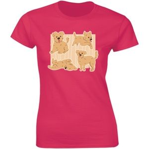 4 Cool Cute Pet Animal Puppies Playing T-shirt Tee